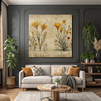 Botanische Illustration Gelbe Auf Altem Hintergrund