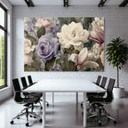 Illustration Mit Rosen Und Blättern In Malerischem Stil