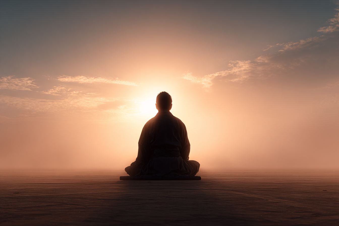 Yoga Meditation Meditierende Person Im Bodensatz Gegen Sonnenaufgang Sonnenuntergang | Yoga und Meditation | Themen und Hobbys