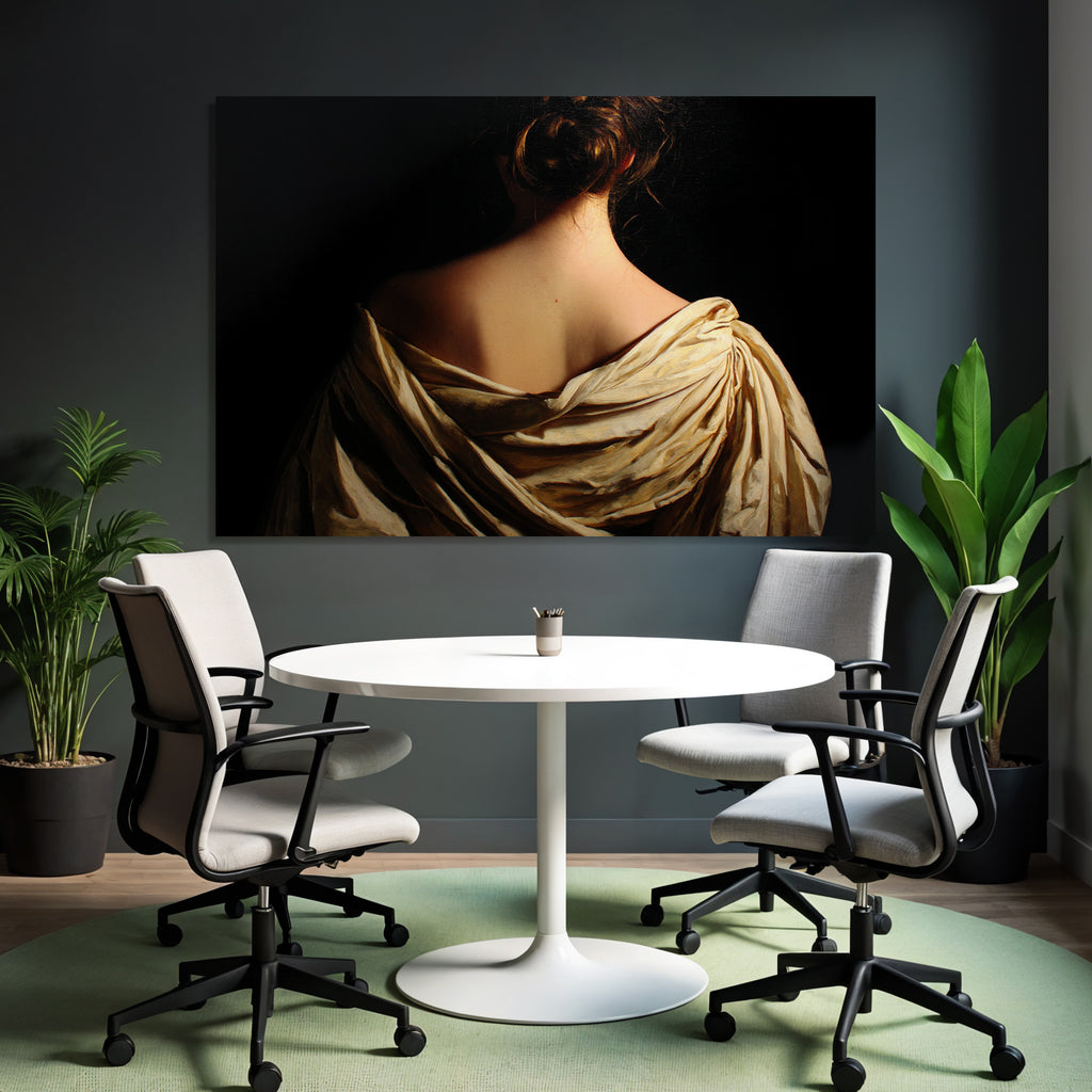 Elegante Rückenansicht Mit Flouwendem Gewand Gemalt | Aktkunst und Sinnlichkeit | Menschen und Emotionen