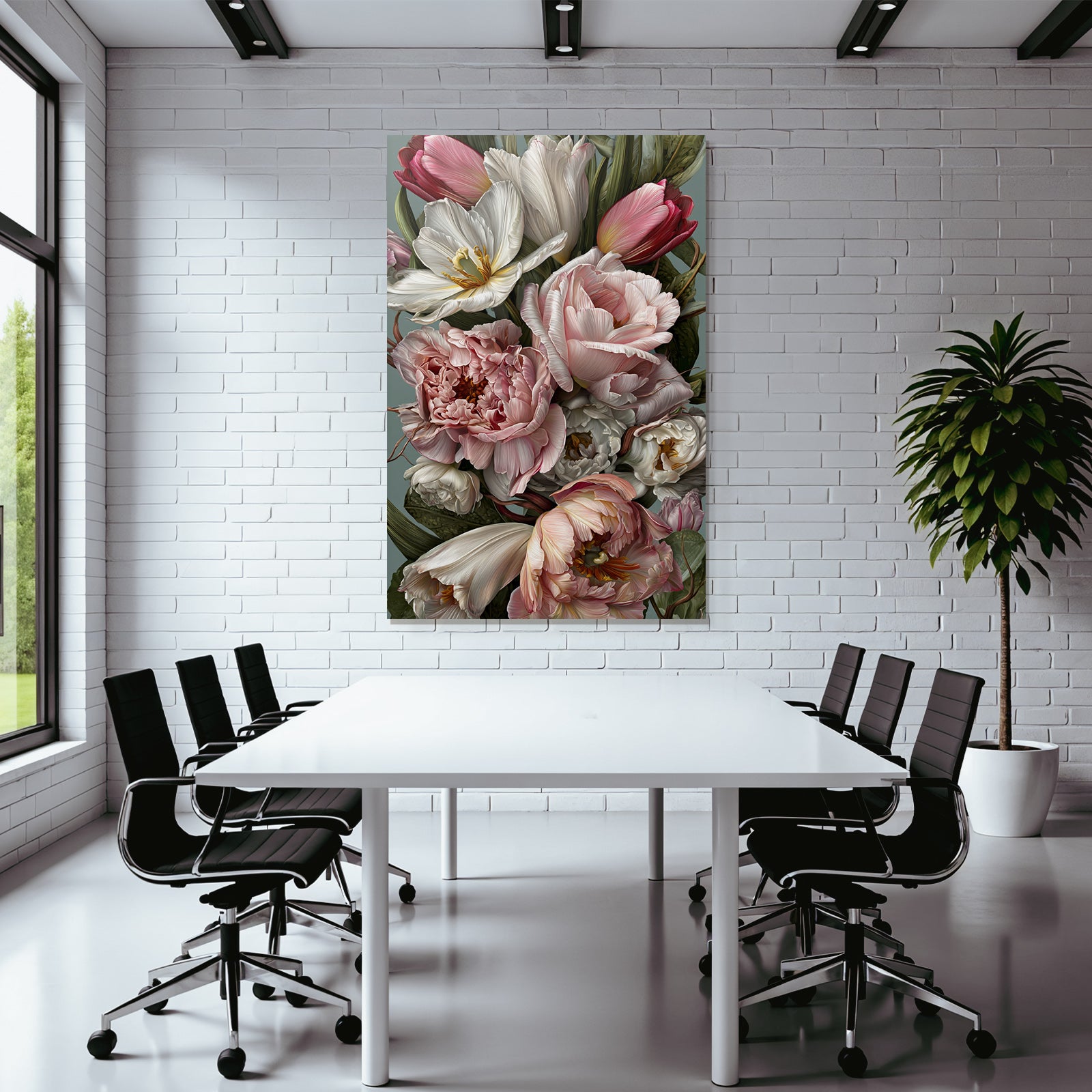 Bukett Mit Tulpen Und Pfingstrosen In Sanften Pastelltönen