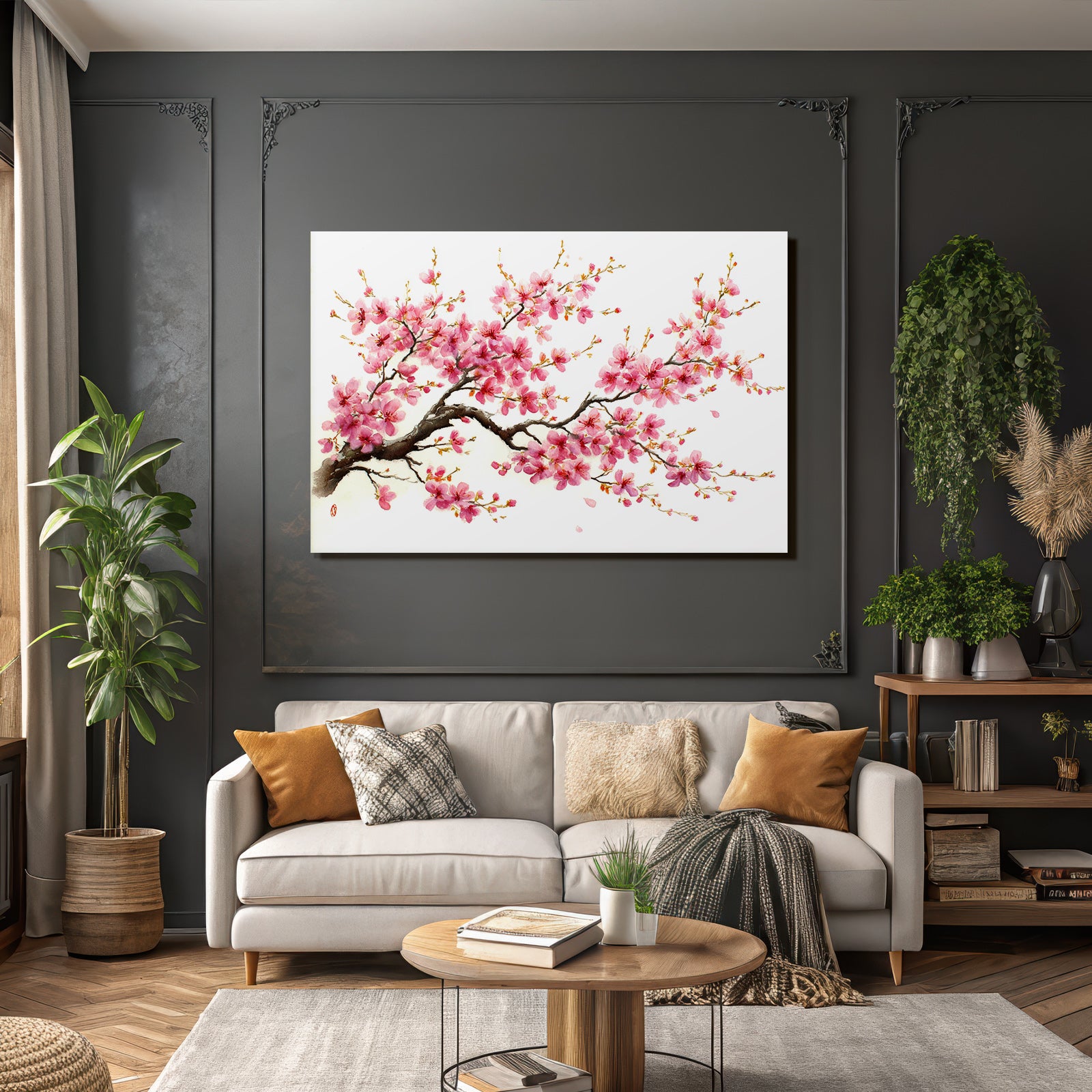 Zarte Kirschblüten Aquarell