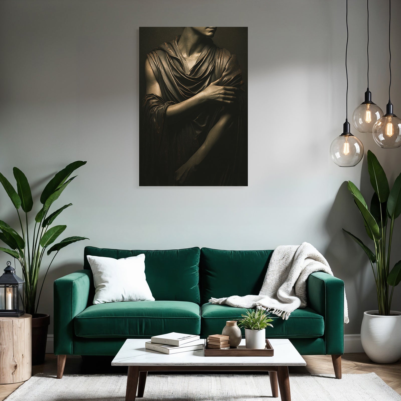 Stylisierte Darstellung Einer Figur Mit Stoff In Dunkler Atmosphare | Aktkunst und Sinnlichkeit | Menschen und Emotionen