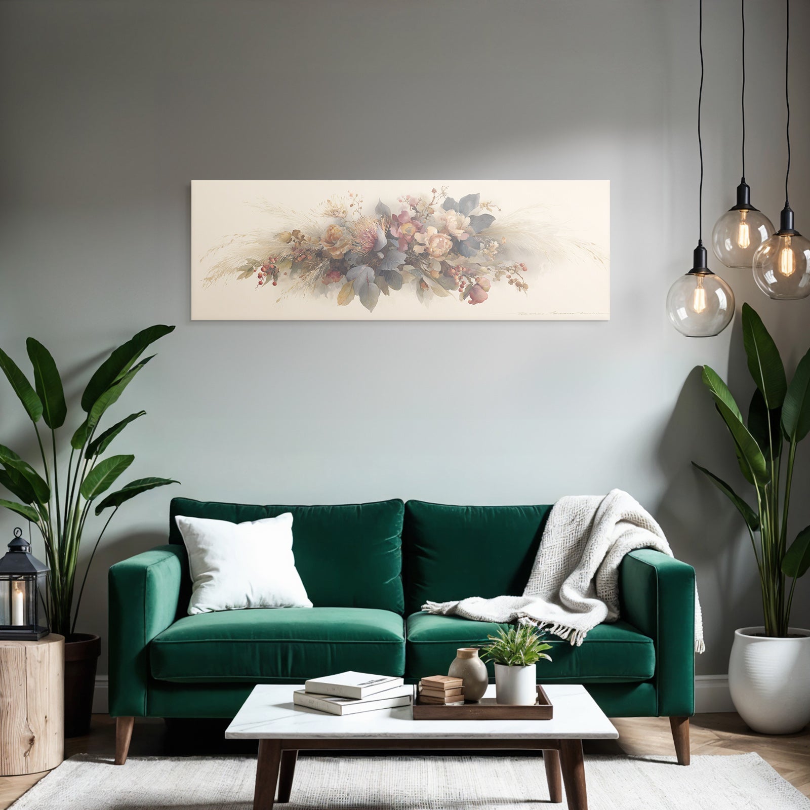 Trocken Retro Flowers Blumige Aquarellillustration Mit Weichen Farben Dekorative Elemente