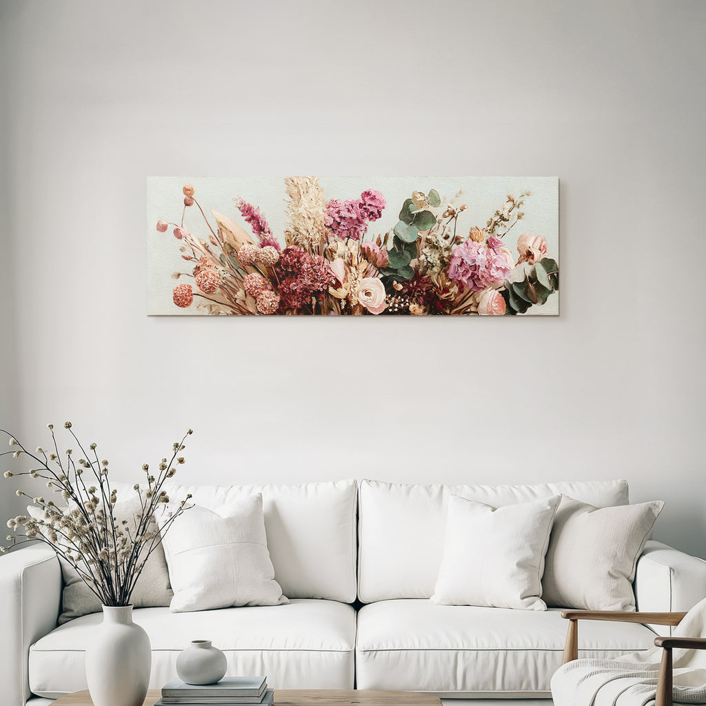 Trocken Retro Flowers Florale Anordnung Mit Soften Farbtonen Pink Und Weiss