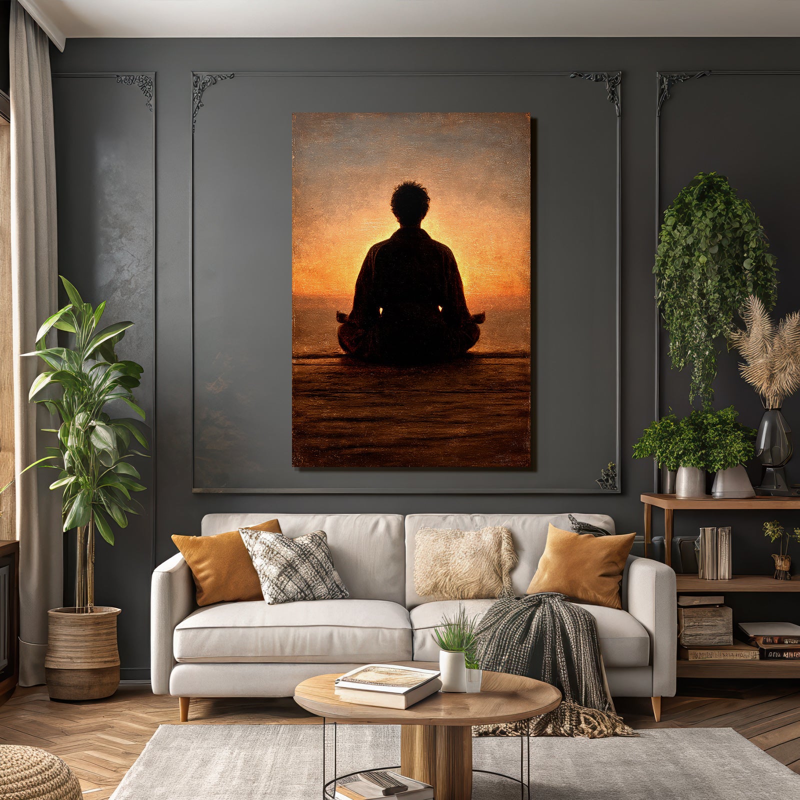 Yoga Meditation Meditierende Person Im Sonnenuntergang Über Wasser | Yoga und Meditation | Themen und Hobbys