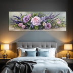 Strauss Mit Rosa Und Lavendelfarbenen Rosen Tulpen Und Zarten Lila Blüten