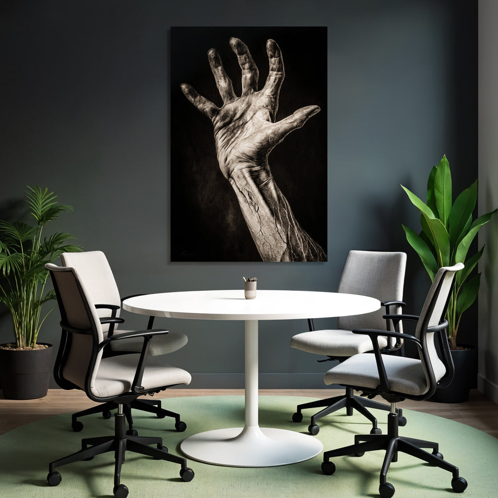 Hand In Dramatischer Pose Emotionale Darstellung Schwarz Weiss | Haende und Gestik | Menschen und Emotionen