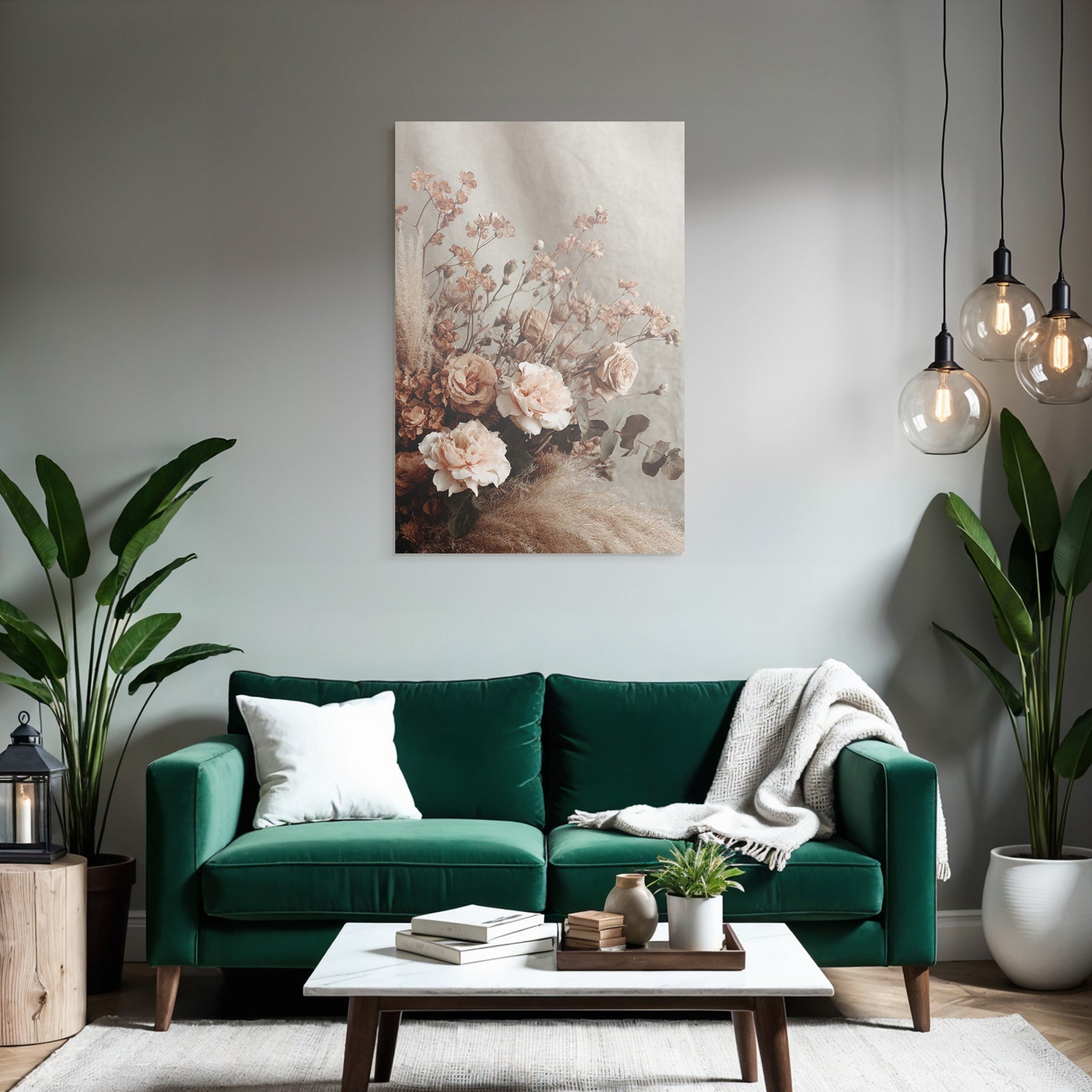 Trocken Retro Flowers Bouqüt Austrockneter Und Frischer Mit Peachfarbenen Rosen