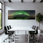Polarlicht Aurora Borealis Icebergs Mountains Reflection Norwegen | Fjorde und Gletscher | Landschaften