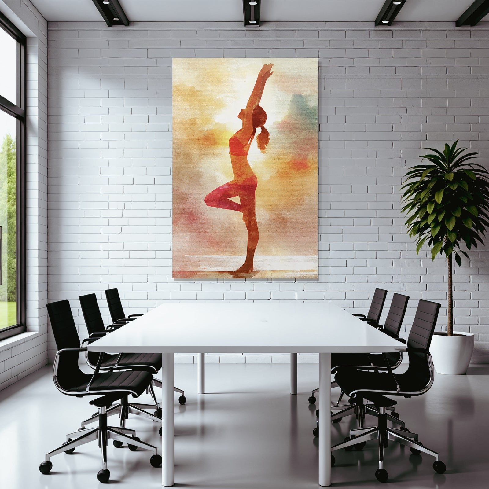 Yoga Meditation Yoga Pose In Kreativem Hintergrund Wasserfarbenmalerei | Yoga und Meditation | Themen und Hobbys