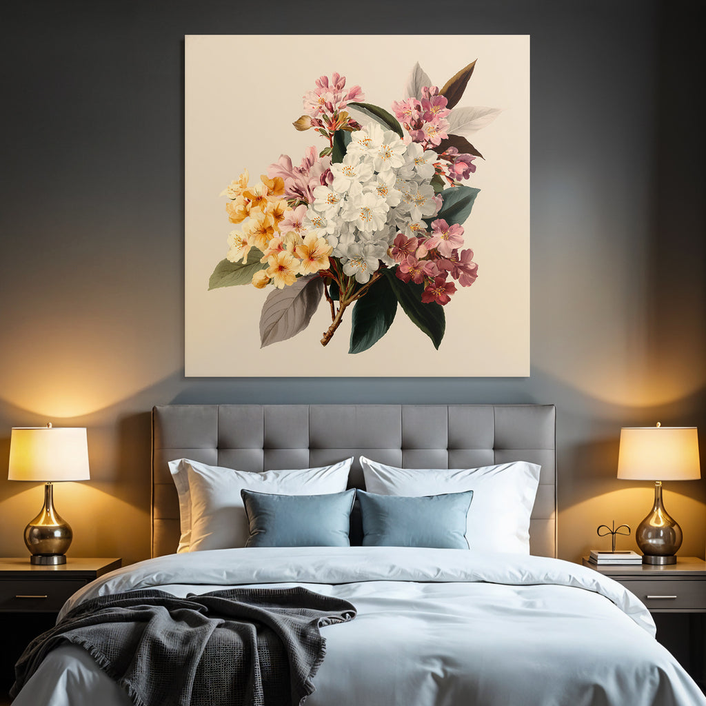 Strauss Mit Bunten Blüten Und Grünen Blättern