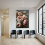 Warmes Rosen Und Tulpen Bouqüt Vor Dunklem Hintergrund