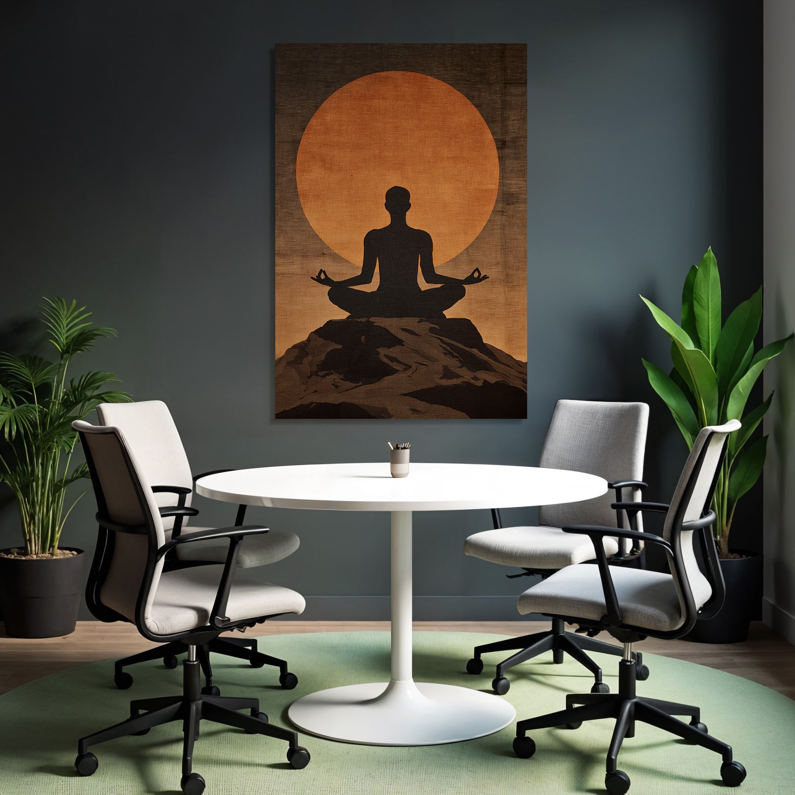 Yoga Meditation Meditierende Person Auf Einem Felsen Mit Sonne Im Hintergrund | Yoga und Meditation | Themen und Hobbys