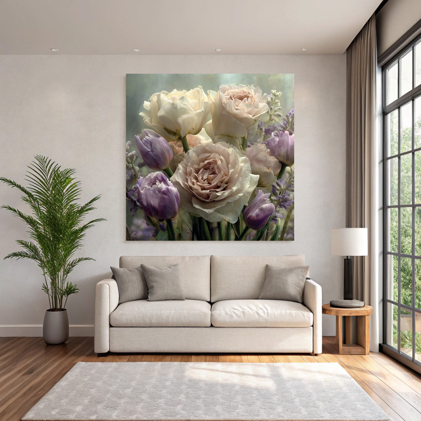 Zarte Rosen Und Tulpen Im Weichen Hintergrund