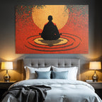Yoga Meditation Meditierender Mensch Hintergrund Rot Gold Harmonie Balance | Yoga und Meditation | Themen und Hobbys