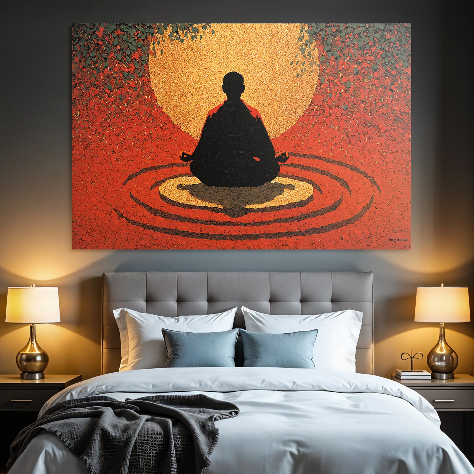 Yoga Meditation Meditierender Mensch Hintergrund Rot Gold Harmonie Balance | Yoga und Meditation | Themen und Hobbys