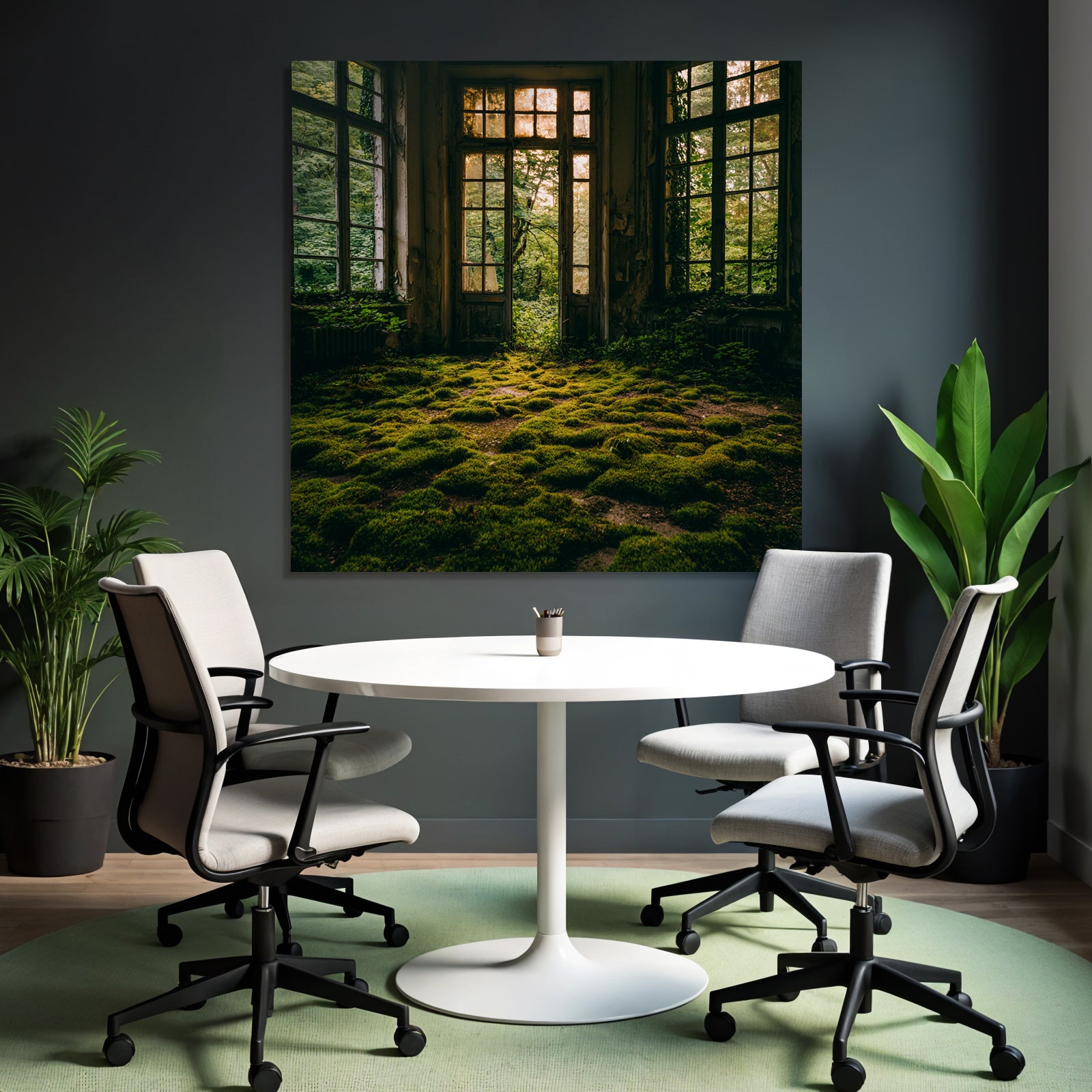 Abandoned Interior Space With Moss And Nature Reclaiming Human Spaces | Lost Places | Architektur