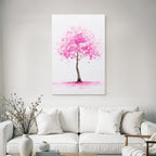 Zartrosa Baum Mit Minimalistischem Hintergrund