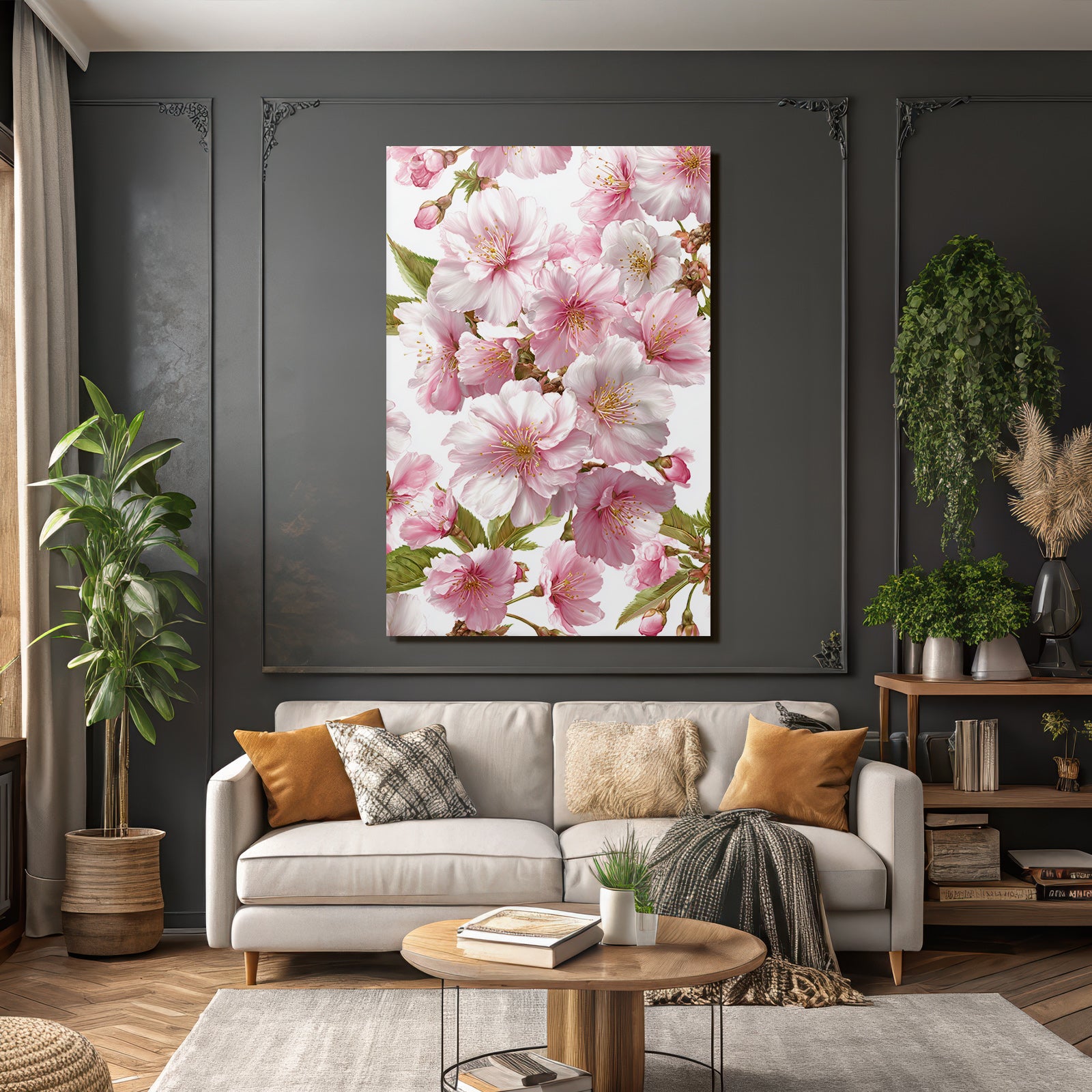 Zarte Rosa Blüten Zweige