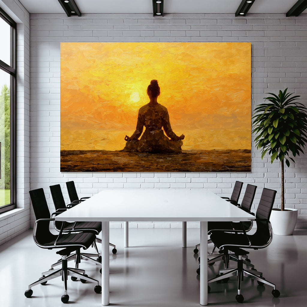 Yoga Meditation Meditierende Person Im Sonnenuntergang Hintergrund Ruhige Atmosphäre | Yoga und Meditation | Themen und Hobbys