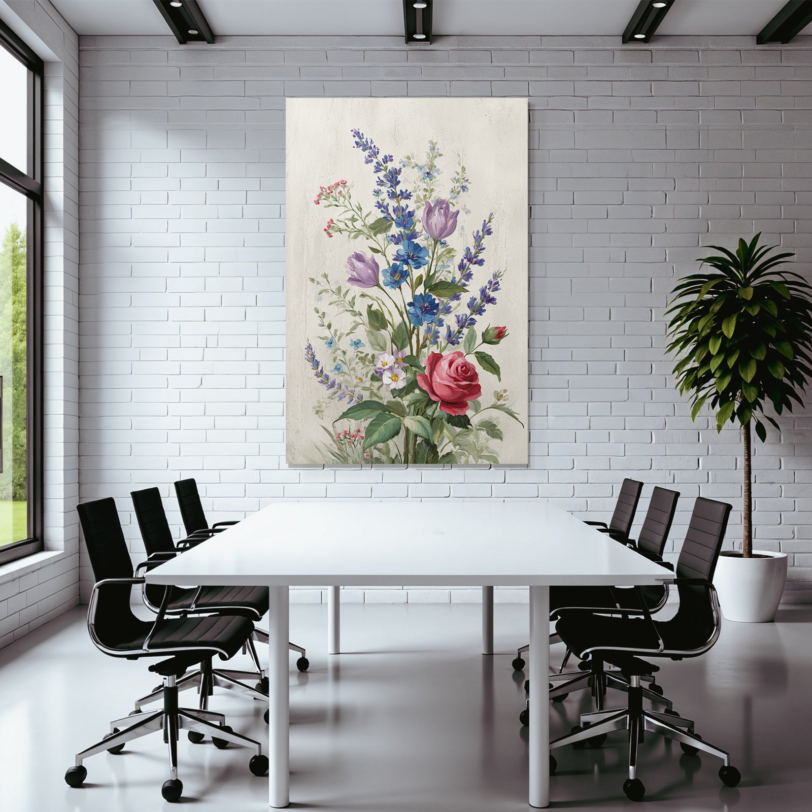 Schönes Arrangement Mit Rosen Und Bunten Blüten