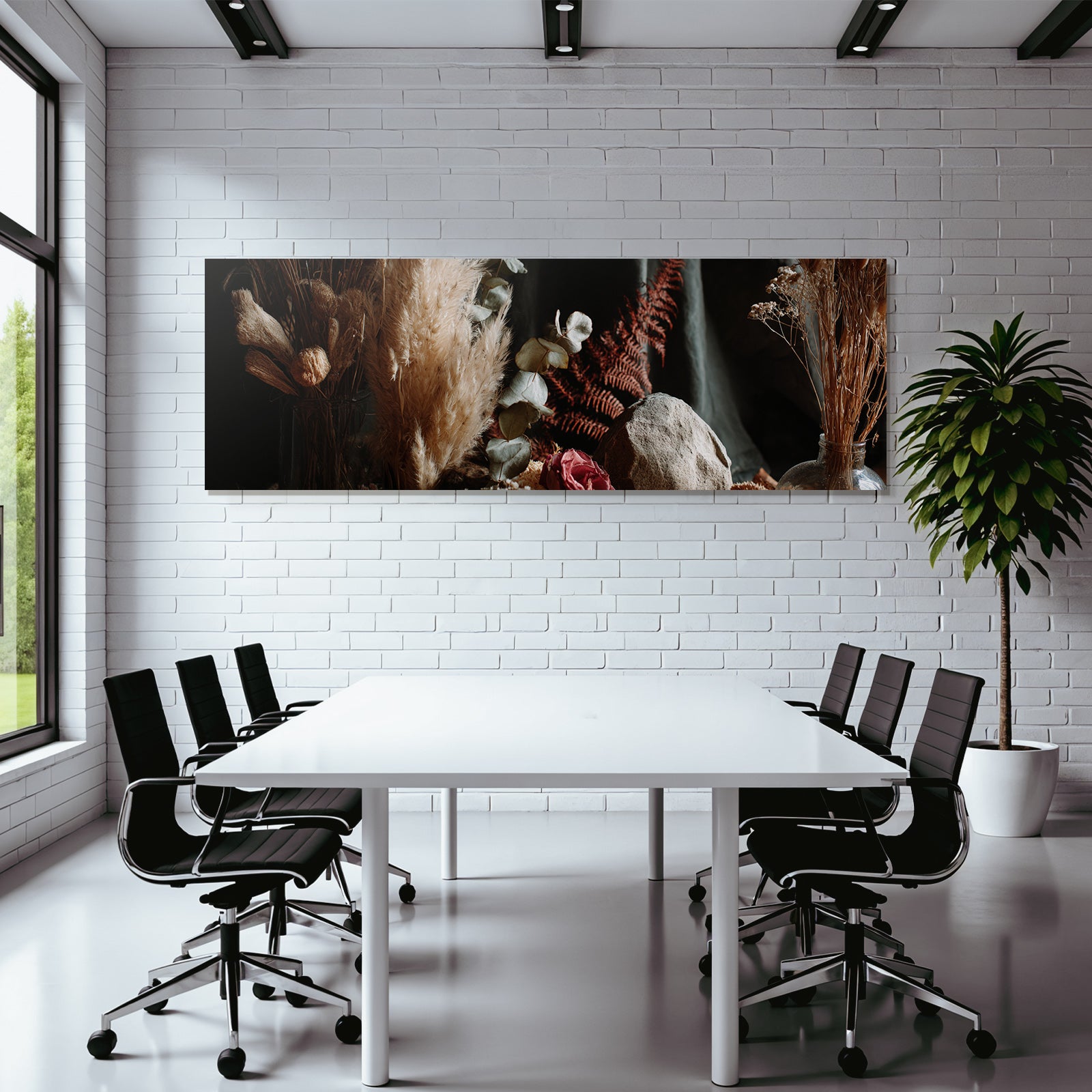 Trocken Retro Flowers Trockene Pflanzen Stillleben Dunkler Hintergrund Draperie