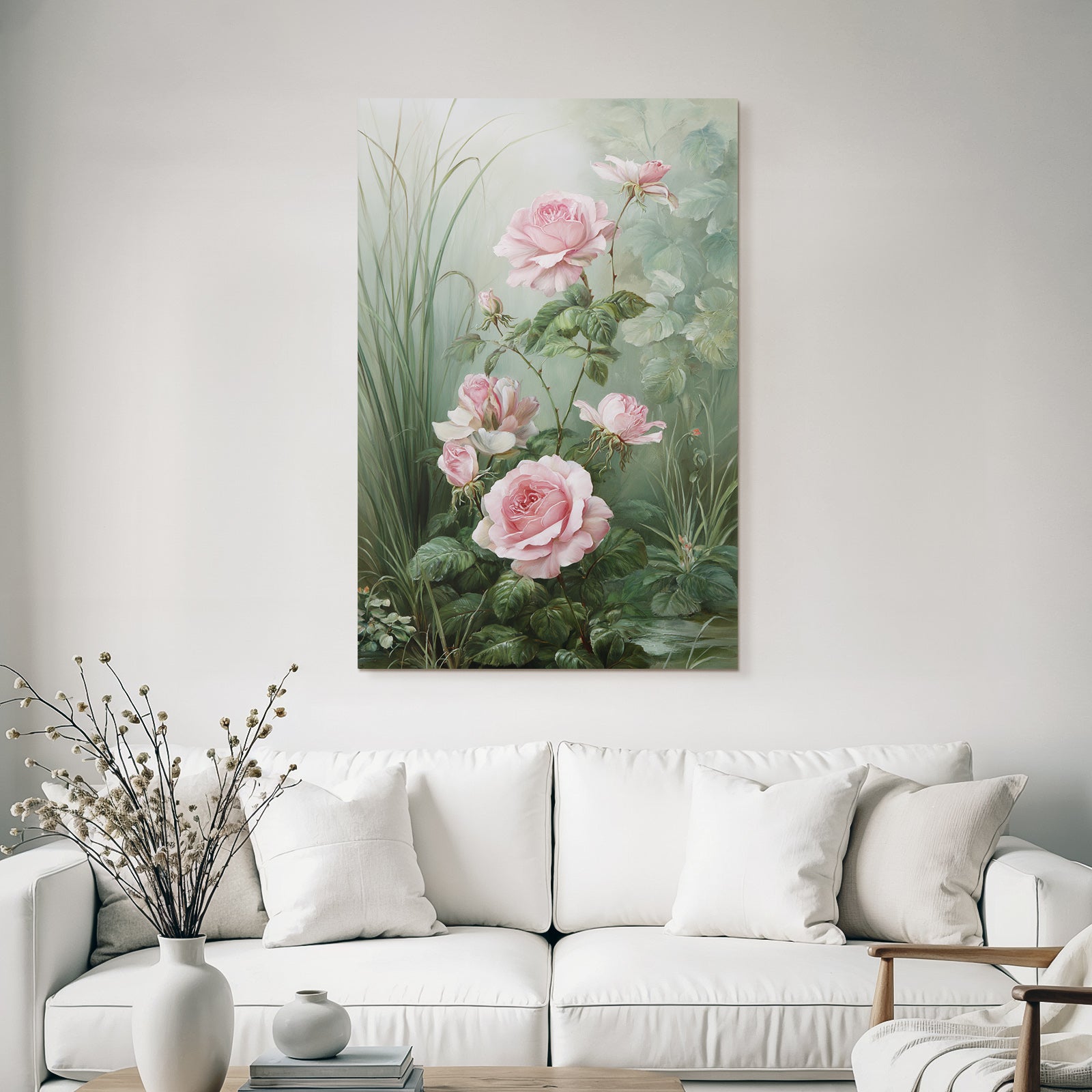 Zarte Rosen Mit Grünem Laub In Eleganter Szene
