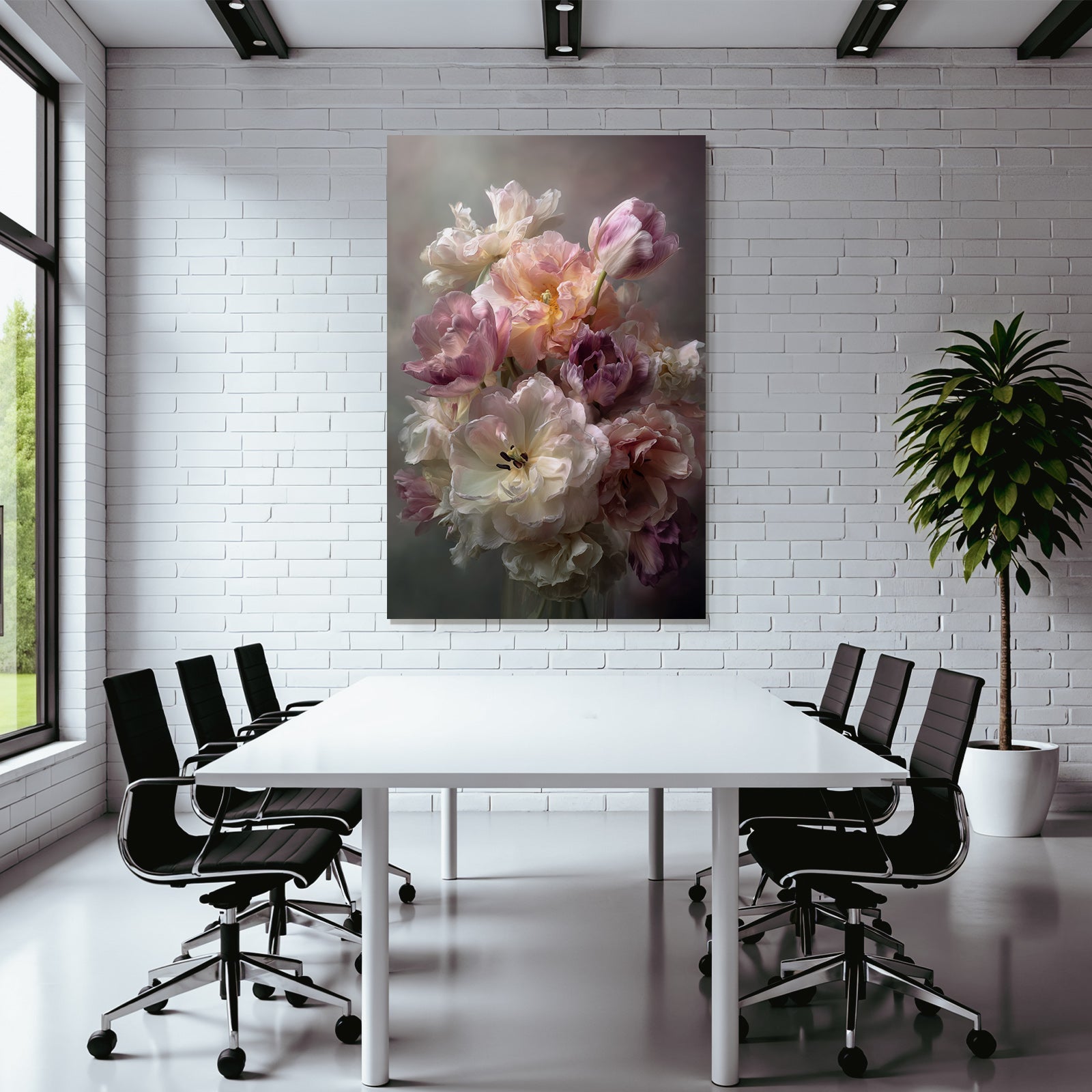 Blumiger Tulpenstrauss In Zarten Pastelltönen