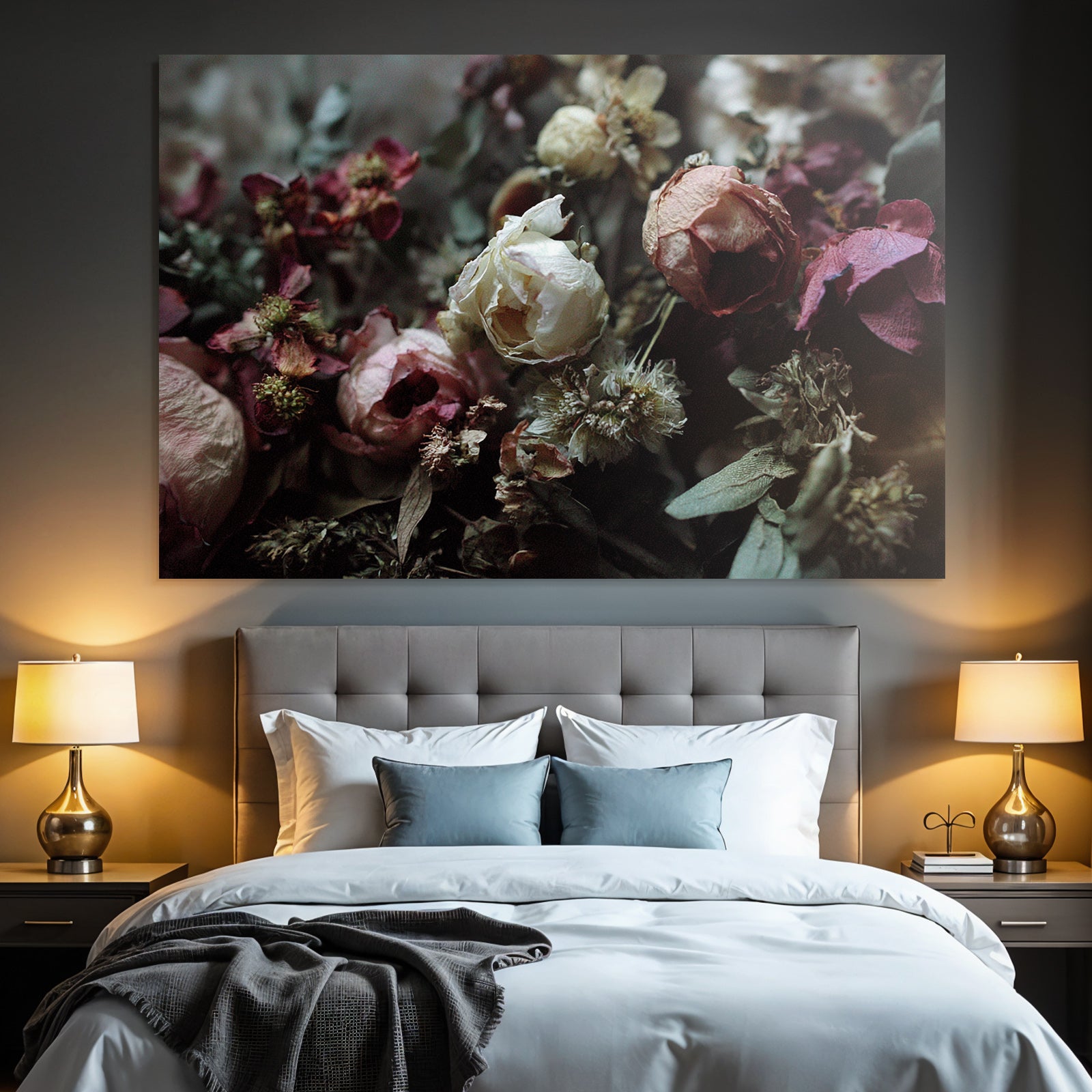 Trocken Retro Flowers Getrocknete Arrangement Mit Sämigen Farben