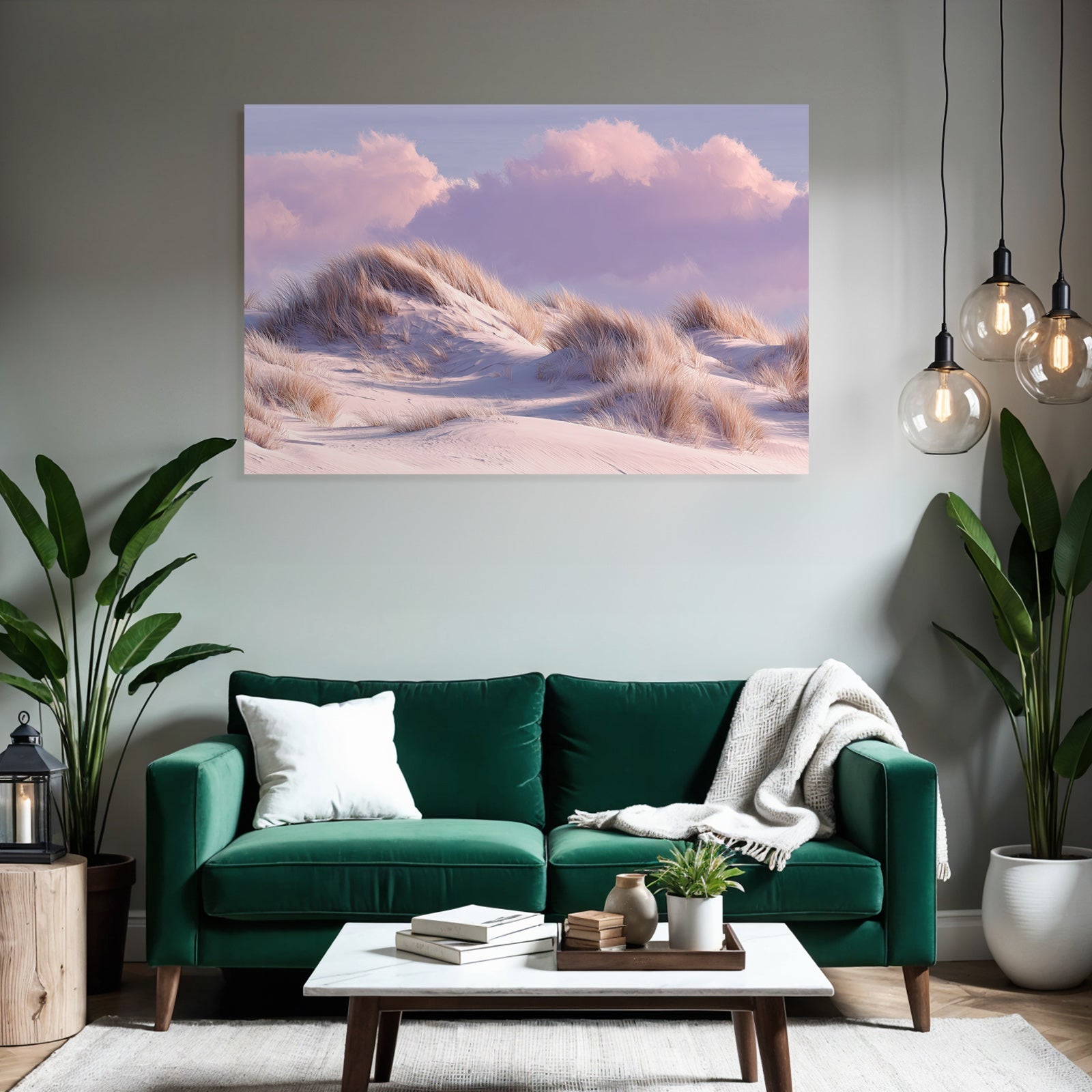 Ruhige Sanddünenlandschaft Mit Wolken Im Pastellfarbton | Duenen und Heide | Landschaften