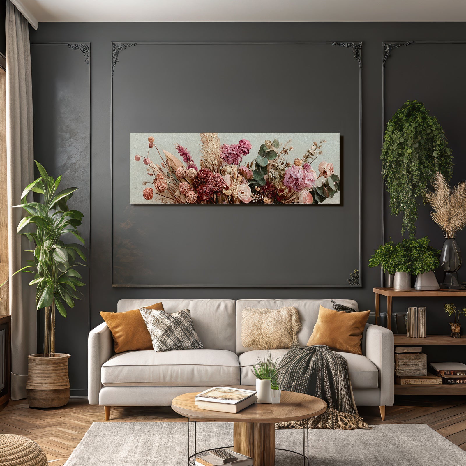 Trocken Retro Flowers Florale Anordnung Mit Soften Farbtonen Pink Und Weiss