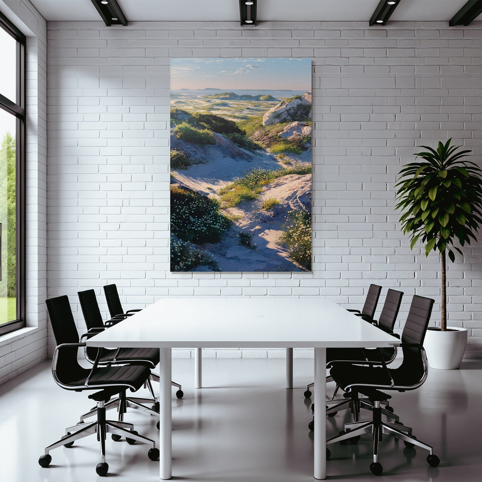 Rockige Landschaft Mit Grünem Hügel And Meerblick | Duenen und Heide | Landschaften