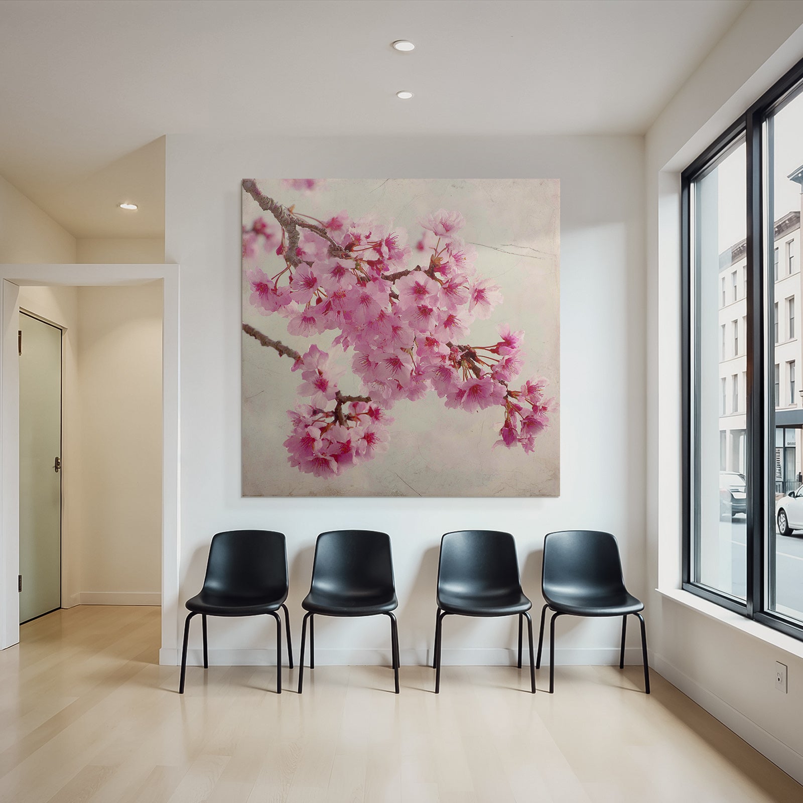Zweig Mit Rosa Kirschblüten