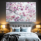 Aquarellbild Sanfte Rosa Kirschblüten Zarte Zweige