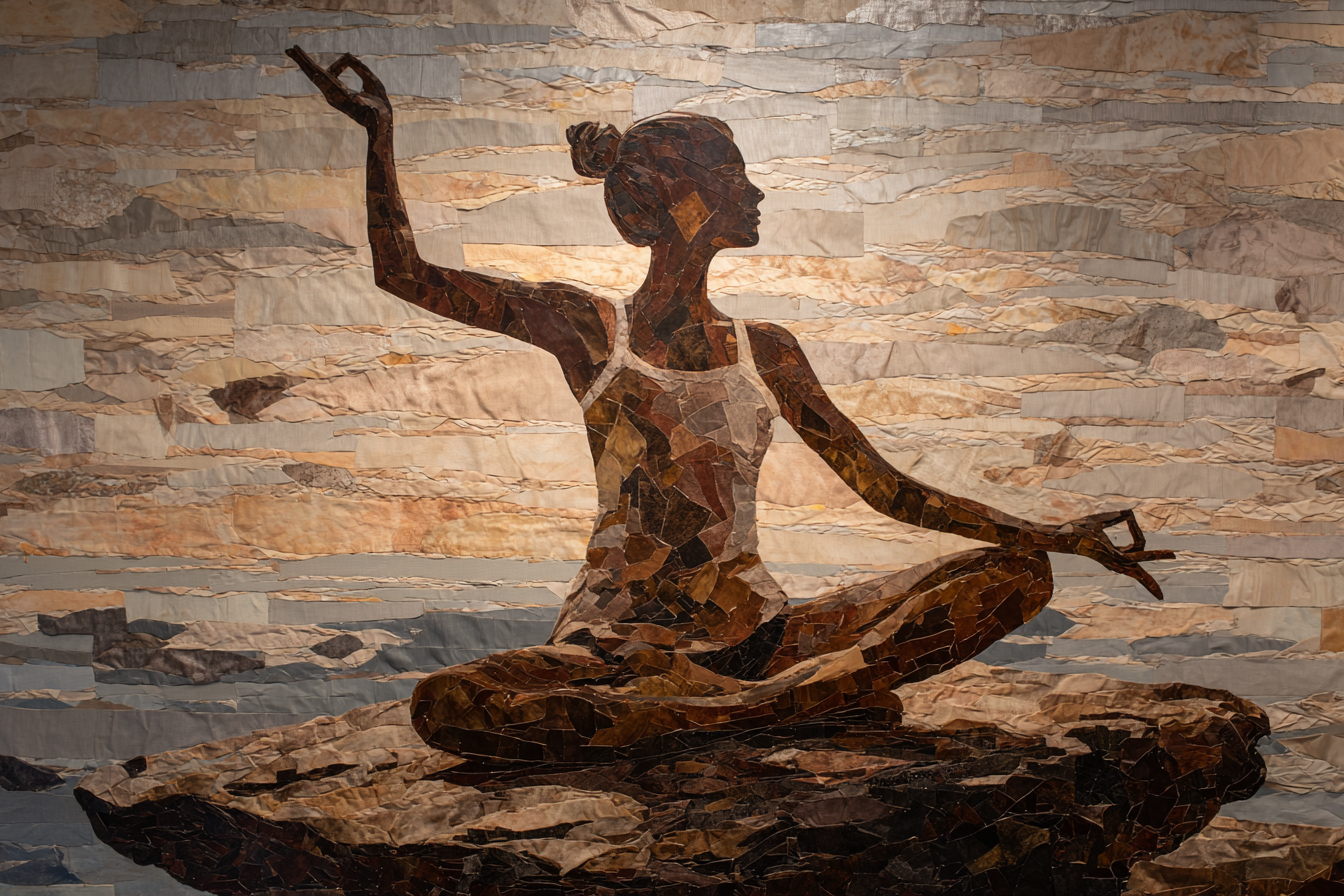Yoga Meditation Meditierende Figur Mosaik Hintergrund Beruhigung | Yoga und Meditation | Themen und Hobbys