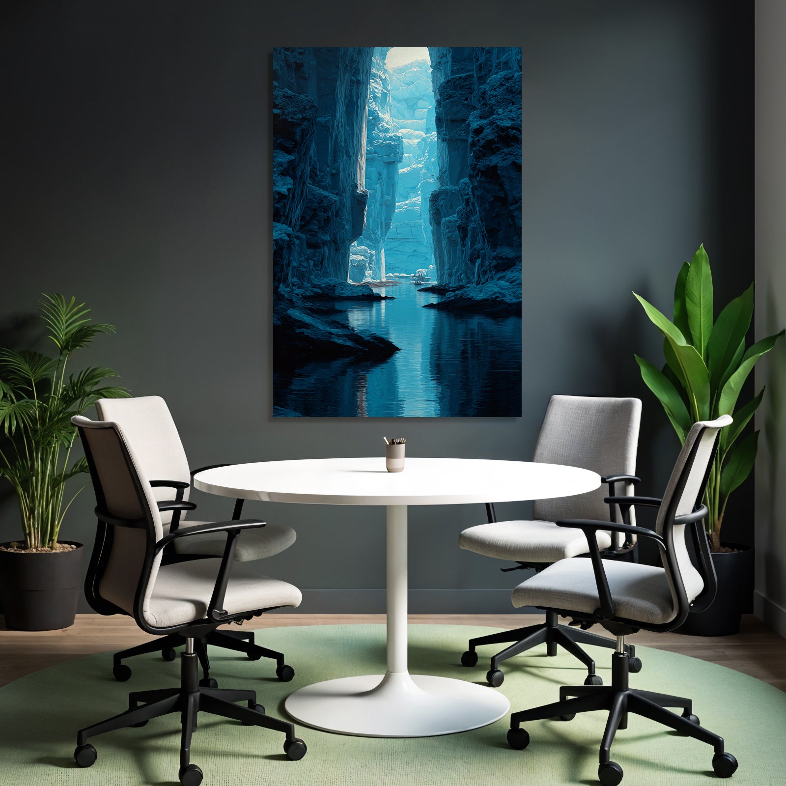 Polarlicht Fantastische Landschaft Narrow River Tower Cliffs Icy Reflections | Fjorde und Gletscher | Landschaften