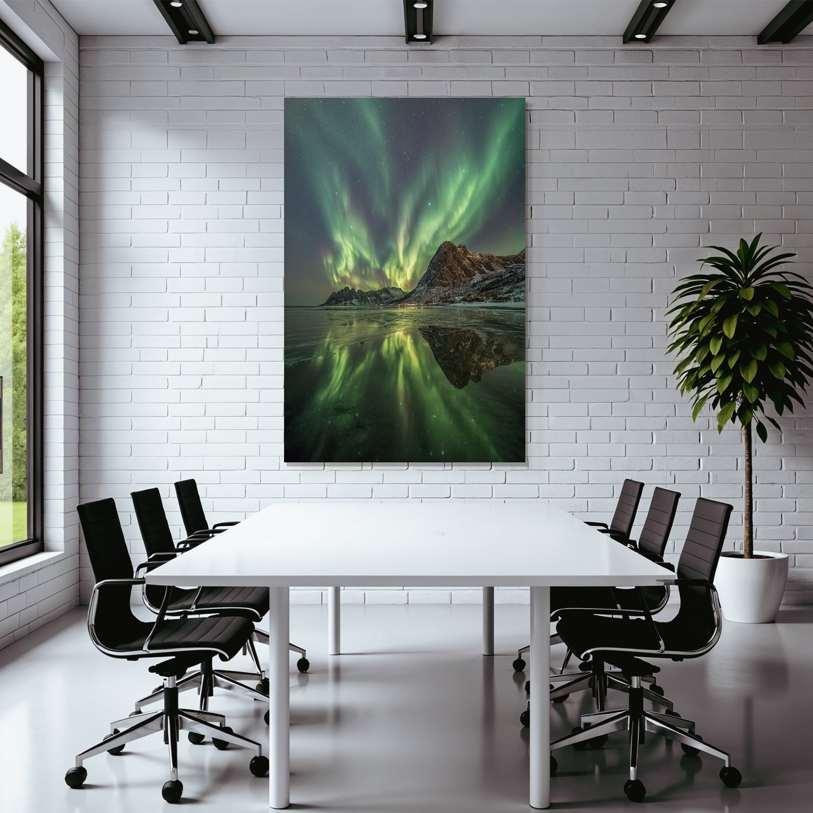 Polarlicht Aurora Borealis Nordlichter In Norwegen Gebirgen Und Sternenhimmel | Fjorde und Gletscher | Landschaften