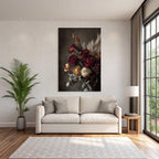 Trocken Retro Flowers Getrocknete Strauss Rot Gelb Eukalyptus Gras