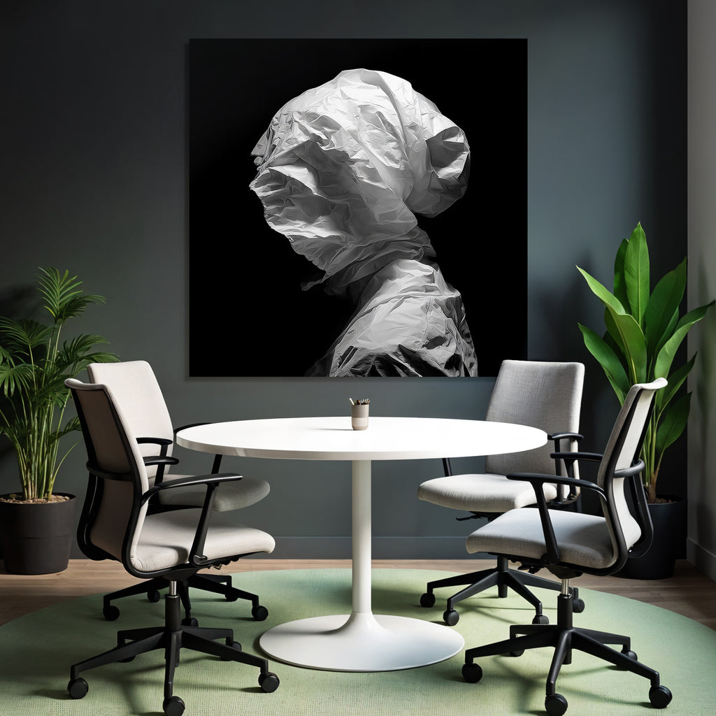Gestalt In Weiss Auf Schwarzem Hintergrund | Aktkunst und Sinnlichkeit | Menschen und Emotionen