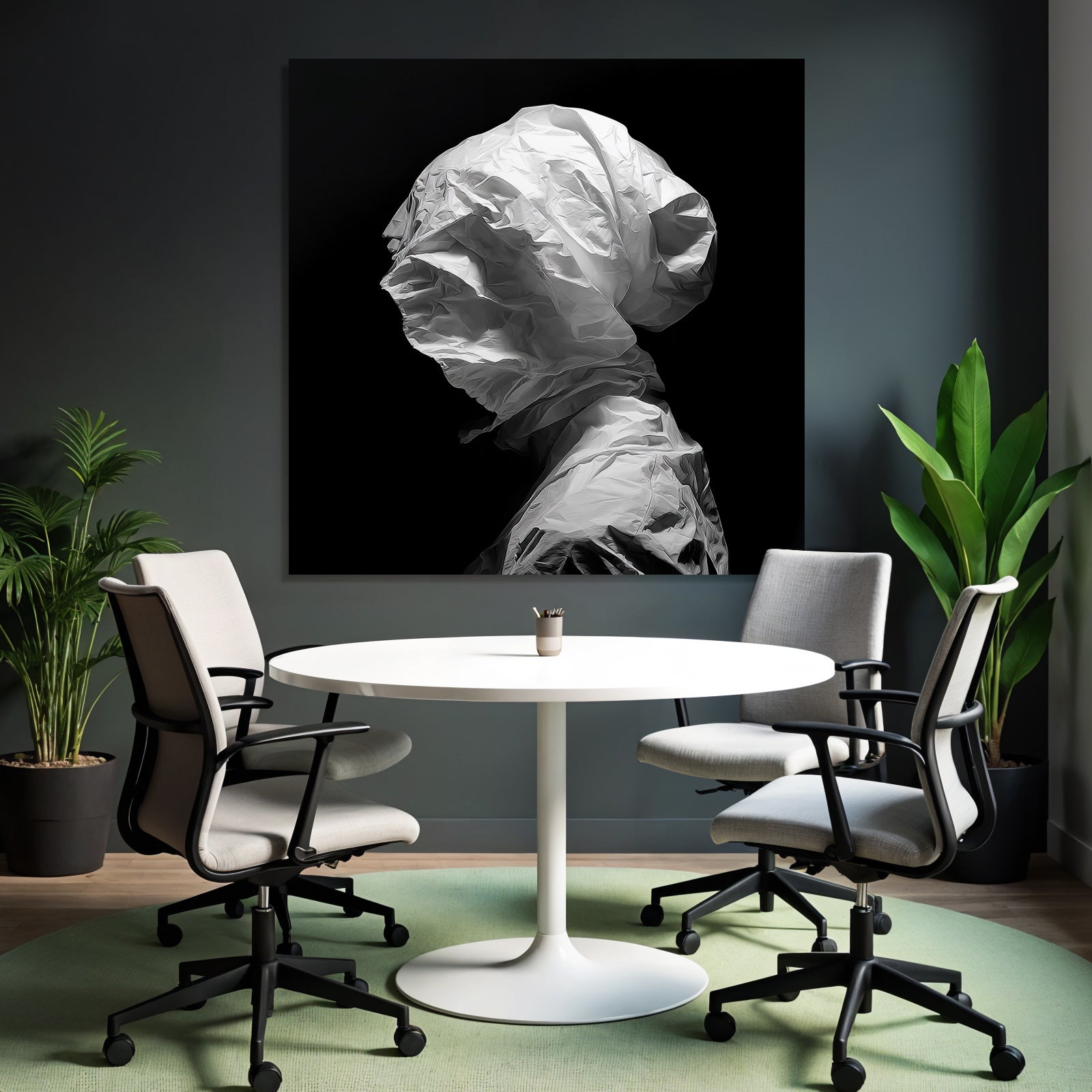 Gestalt In Weiss Auf Schwarzem Hintergrund | Aktkunst und Sinnlichkeit | Menschen und Emotionen