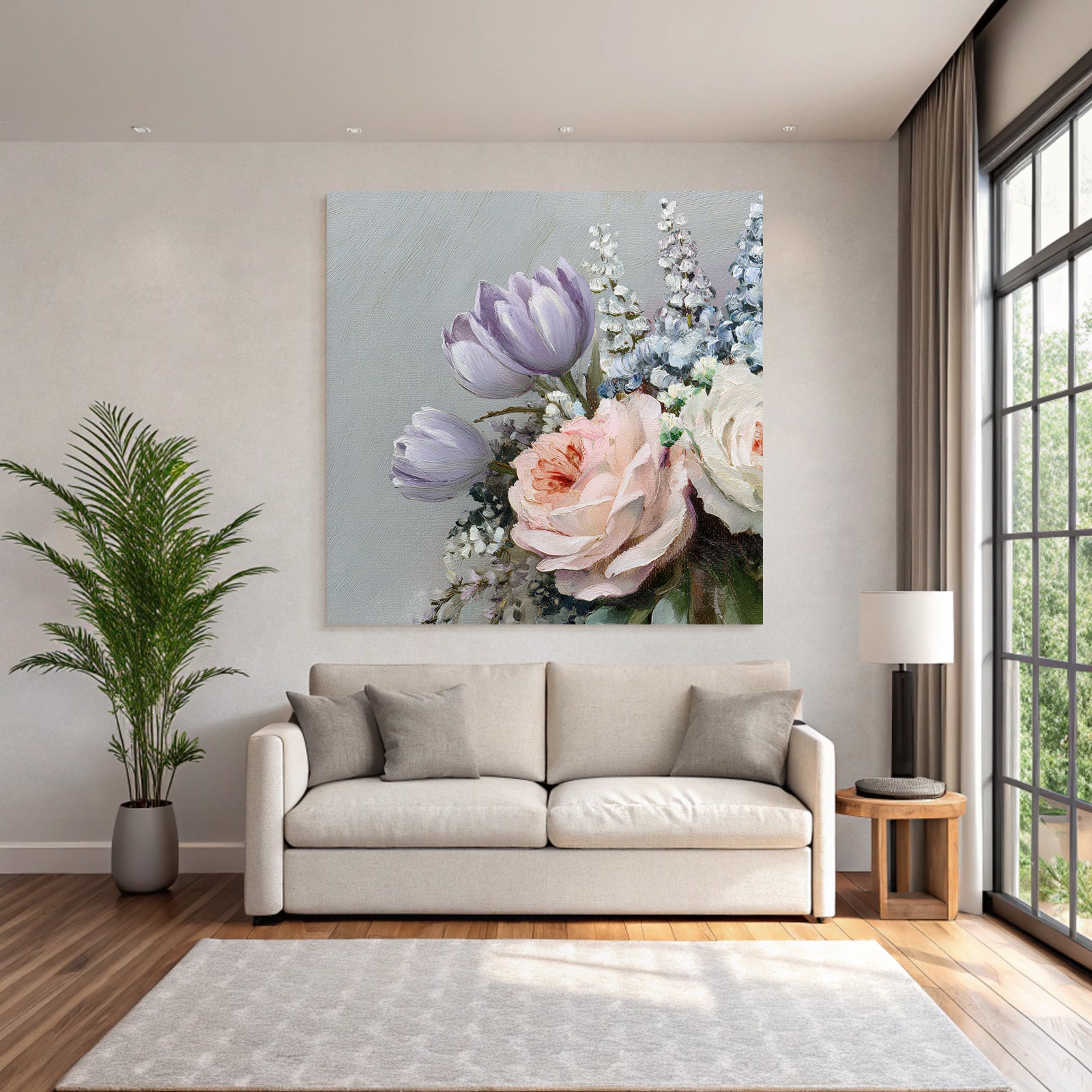 Zarter Strauss Mit Lavendel Und Rosigen Rosen