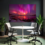 Polarlicht Aurora Borealis Nordlichter Nachtlandschaft Reflexion Wasser | Fjorde und Gletscher | Landschaften