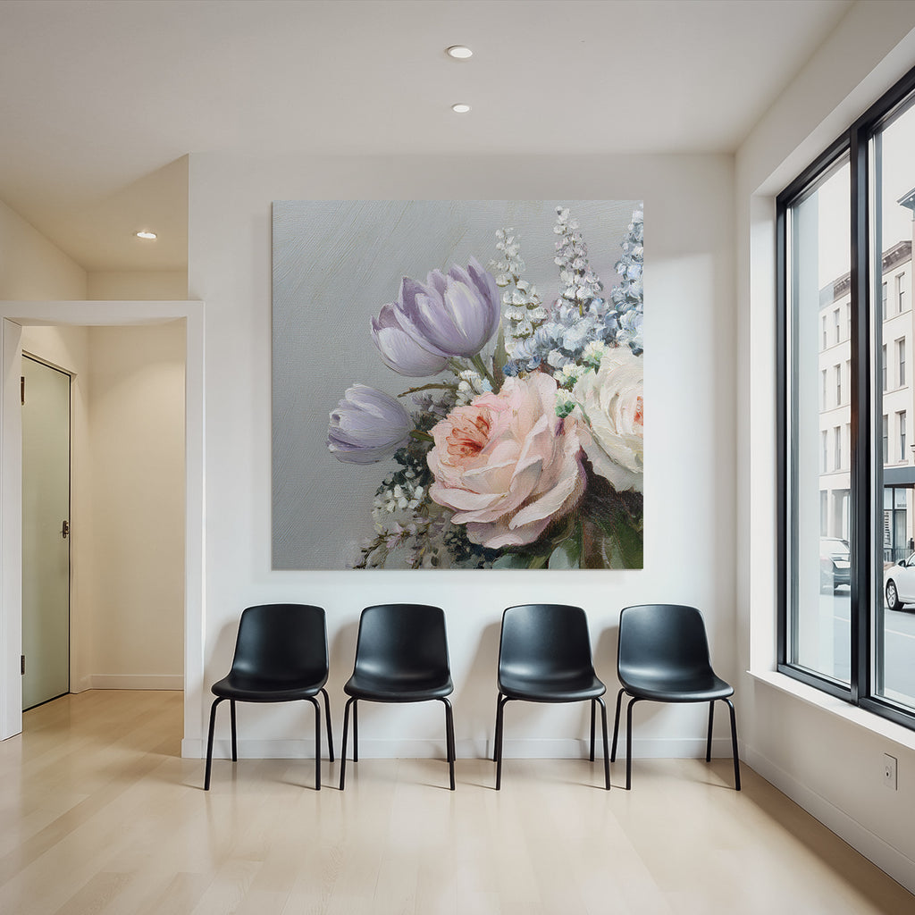 Zarter Strauss Mit Lavendel Und Rosigen Rosen