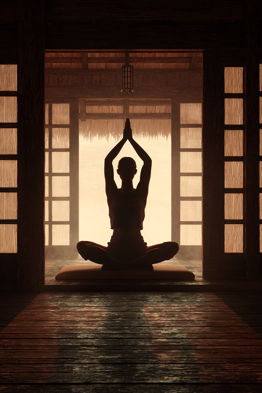 Yoga Meditation Meditierende Person In Ruhmiger Umgebung | Yoga und Meditation | Themen und Hobbys