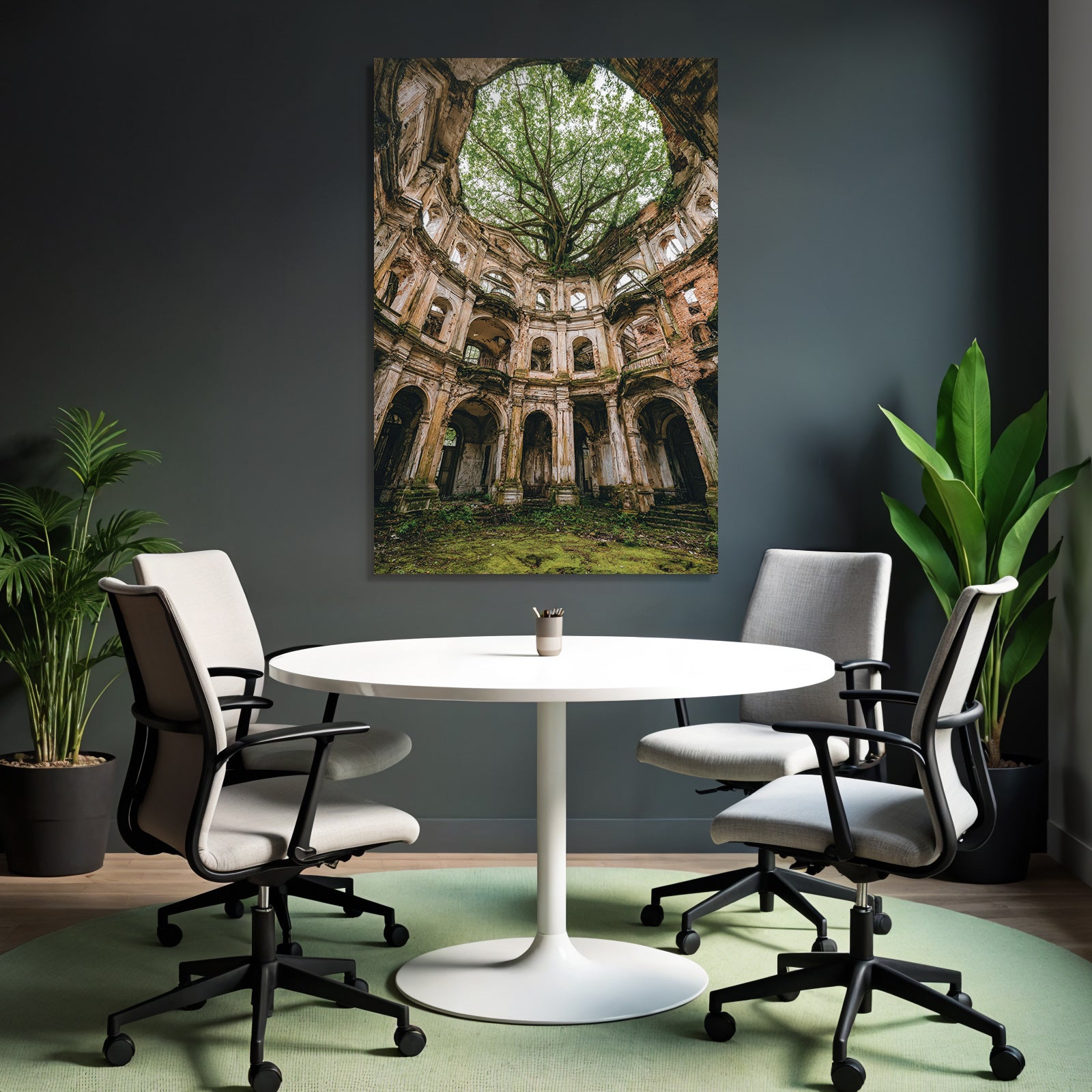 Verlassene Gebaeude Und Baum Wachsend Durch Mitte Ornamentale Elemente | Lost Places | Architektur