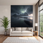 Polarlicht Dramatische Landschaft Rugged Mountains Wolken Und Reflexionen | Fjorde und Gletscher | Landschaften