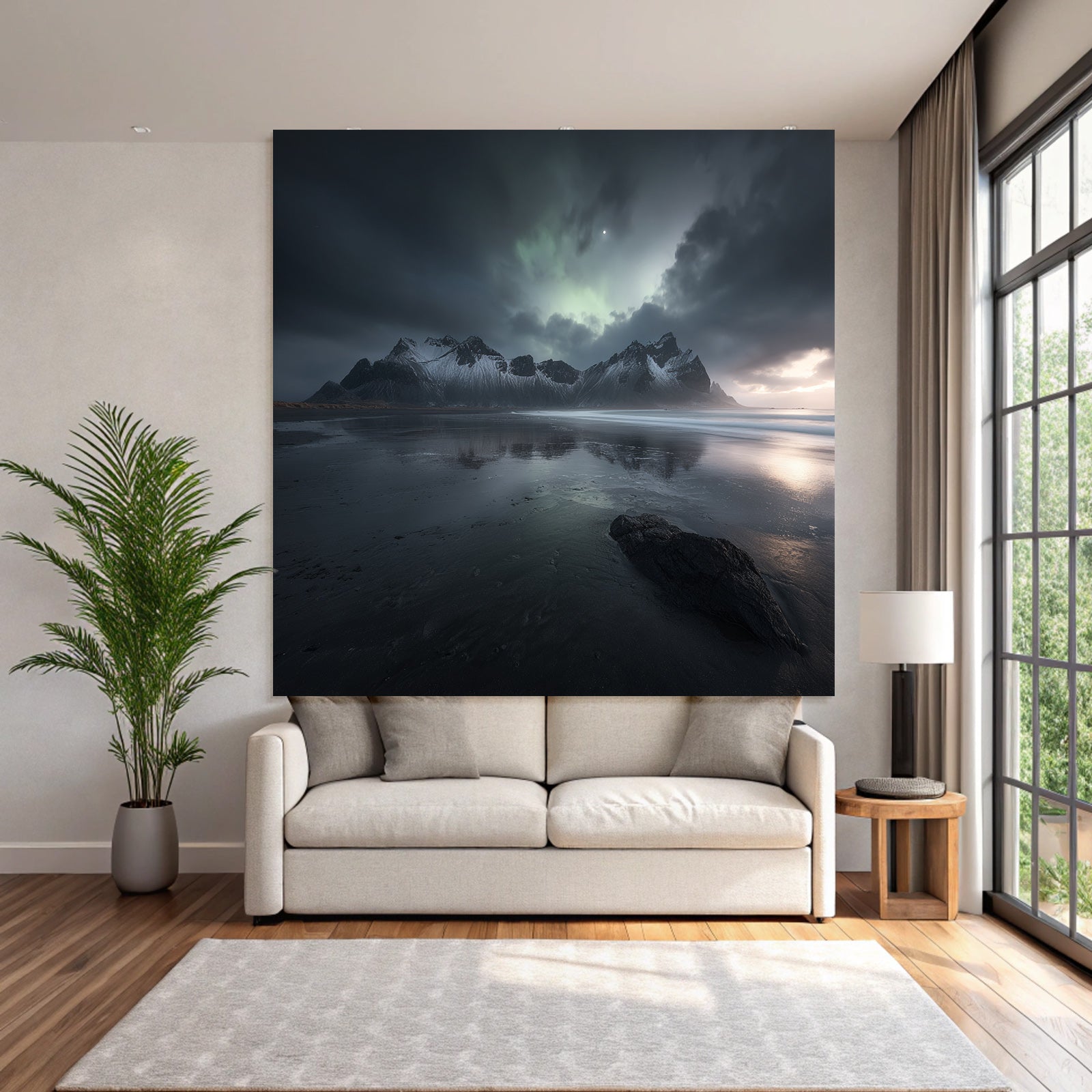 Polarlicht Dramatische Landschaft Rugged Mountains Wolken Und Reflexionen | Fjorde und Gletscher | Landschaften