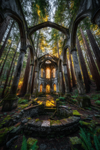 Ruinierte Steingewölbe Und Wände Umgeben Von Baeumen | Lost Places | Architektur