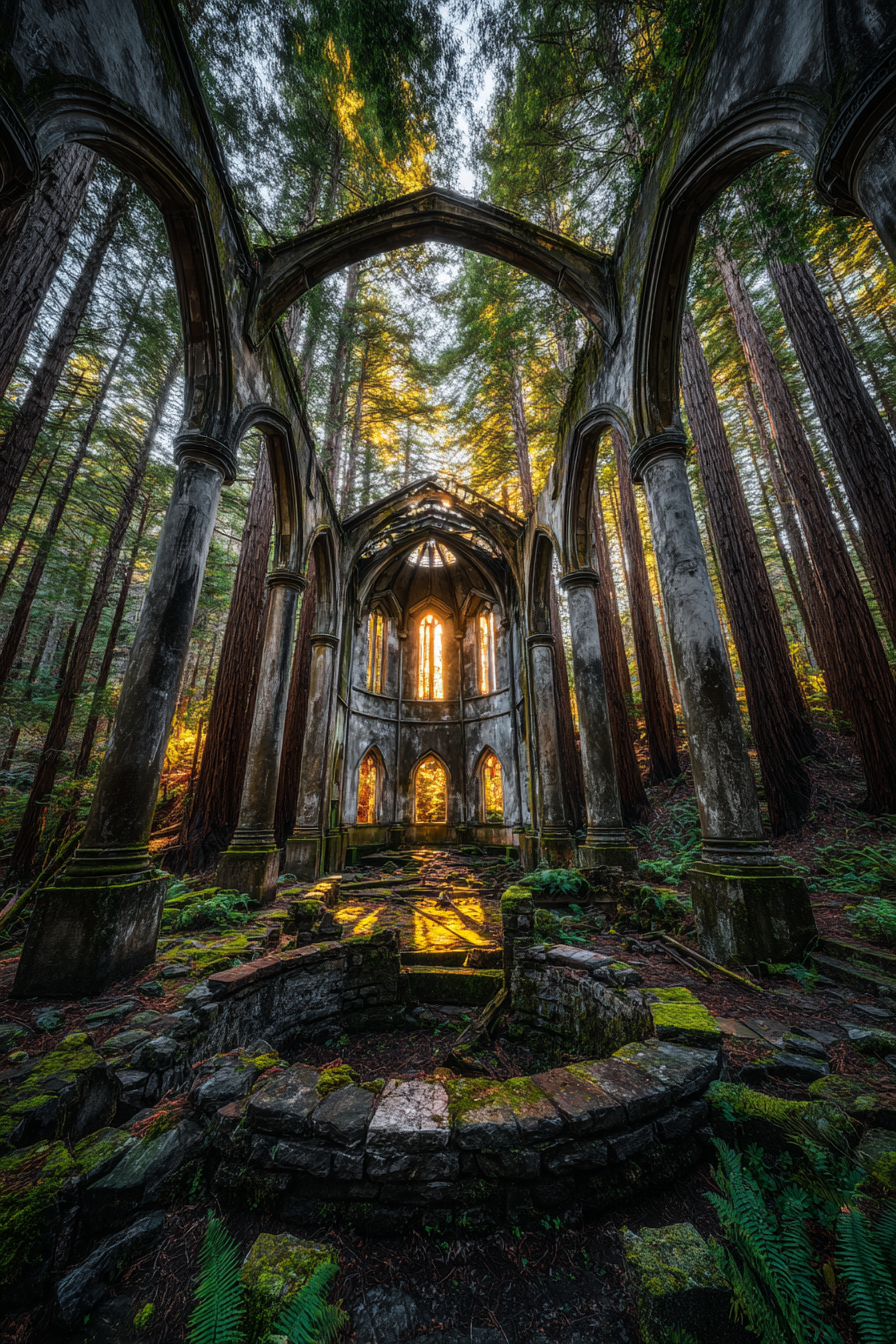 Ruinierte Steingewölbe Und Wände Umgeben Von Baeumen | Lost Places | Architektur